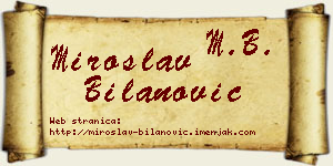 Miroslav Bilanović vizit kartica